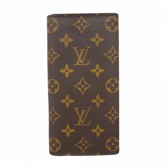 Louis Vuitton Monogram Portefeuille Brazza Long Wallet M66540 Brown Men's - Picture 1 of 11
